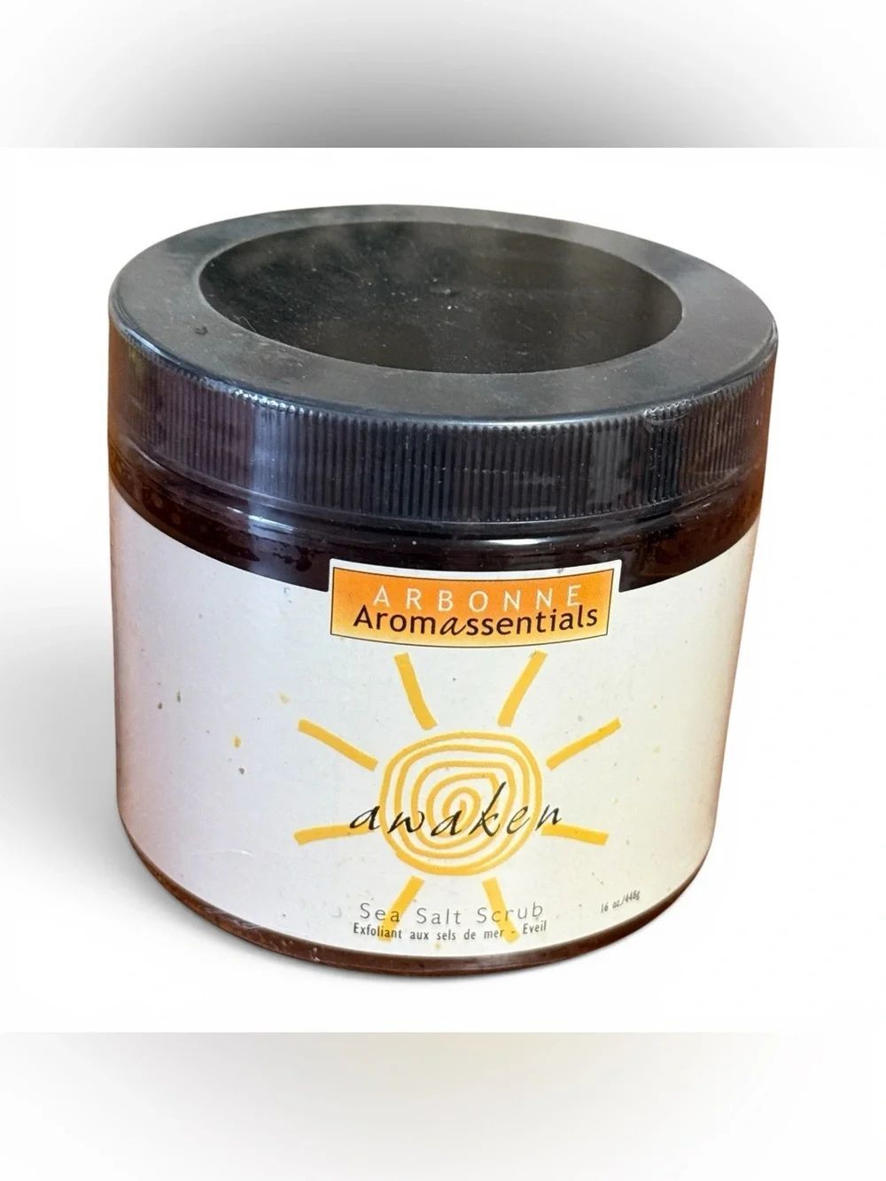 NEW Arbonne Aromassentials Awaken Sea Salt Scrub 16 oz Jar